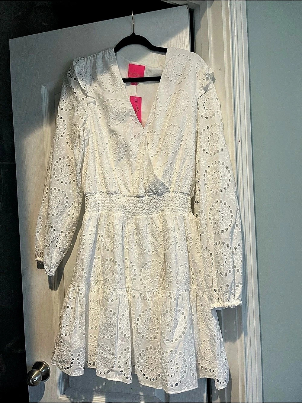 Lilly Pulitzer Taviana Dress White Eyelet Mini Dress Medium
